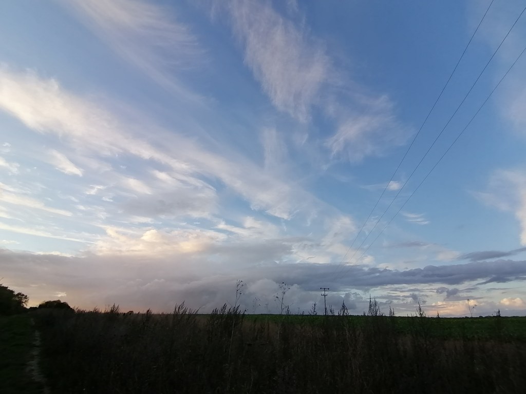 A mass clouds formation in blue sky