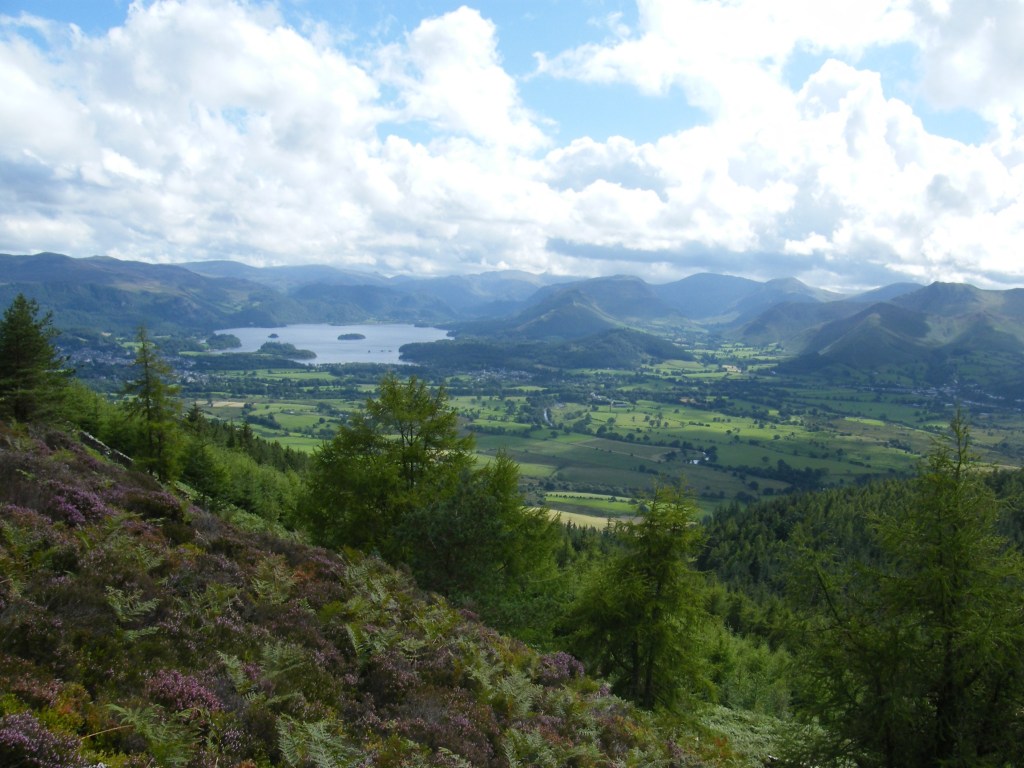 green countryside surrounded by mountains